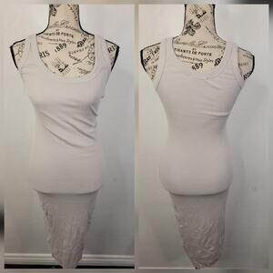 Cotton Citizen 'The Verona' Midi Dress Size XS Ribbed Slip Raw Hem Multicolor